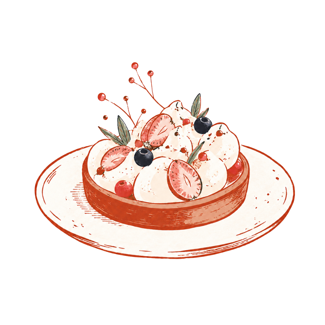Berry tart illustration